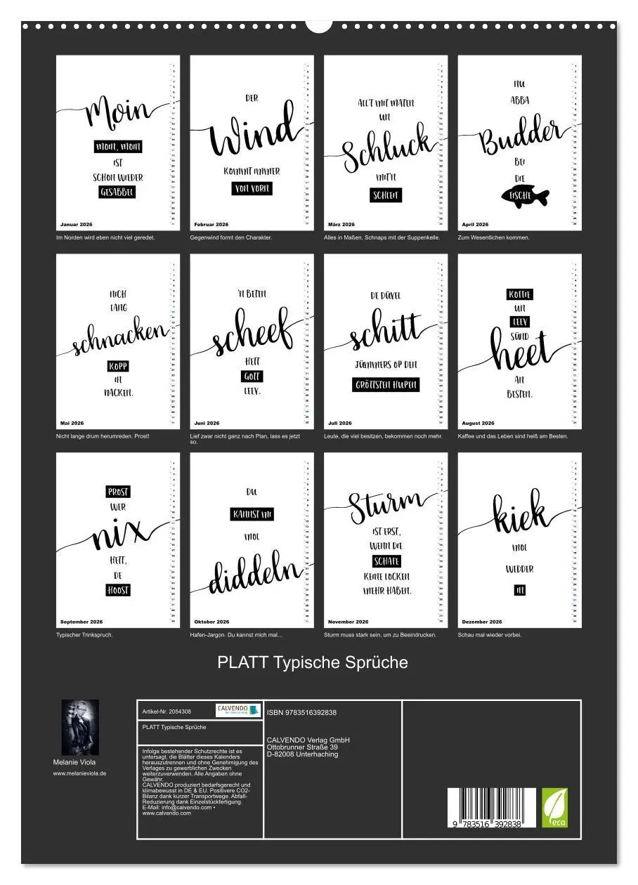 Bild: 9783516392838 | PLATT Typische Sprüche (hochwertiger Premium Wandkalender 2026 DIN...