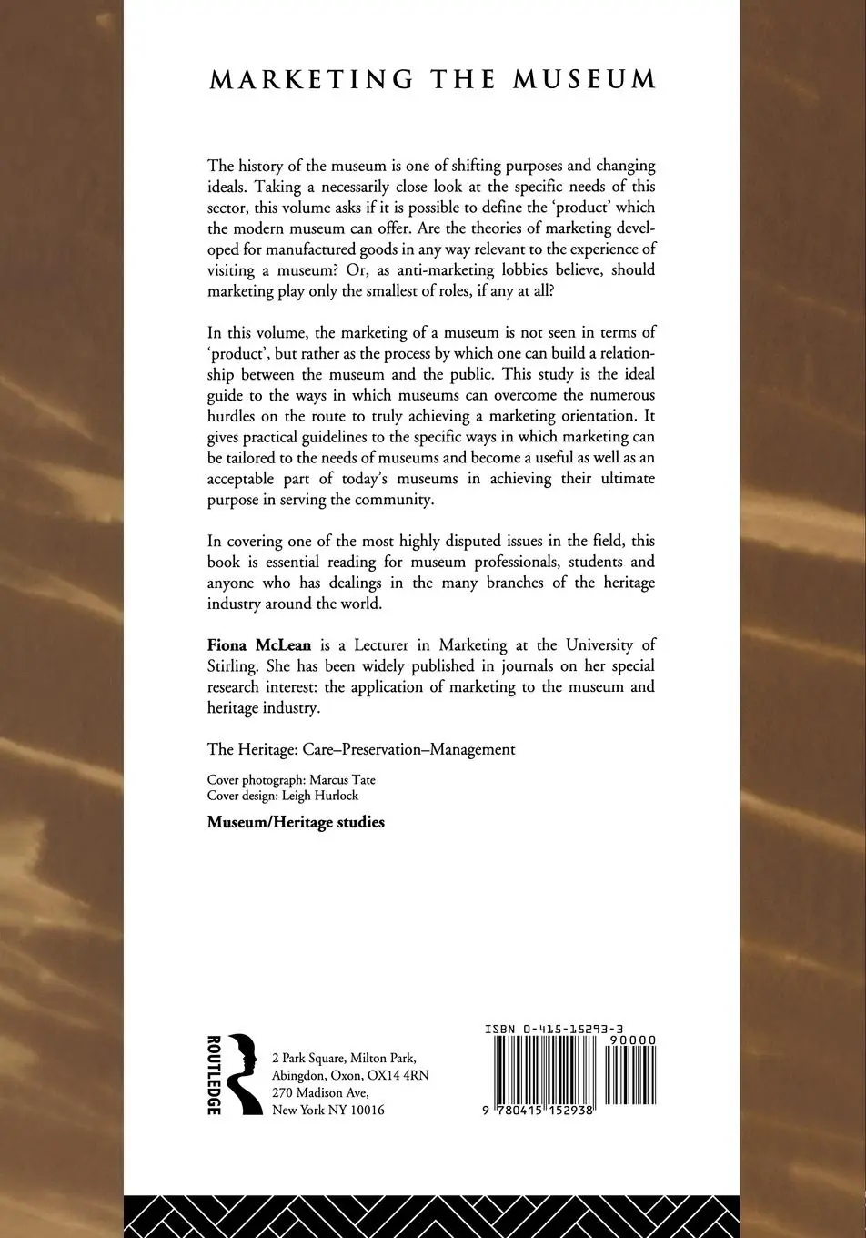 Rückseite: 9780415152938 | Marketing the Museum | Fiona Mclean | Taschenbuch | Englisch | 1996