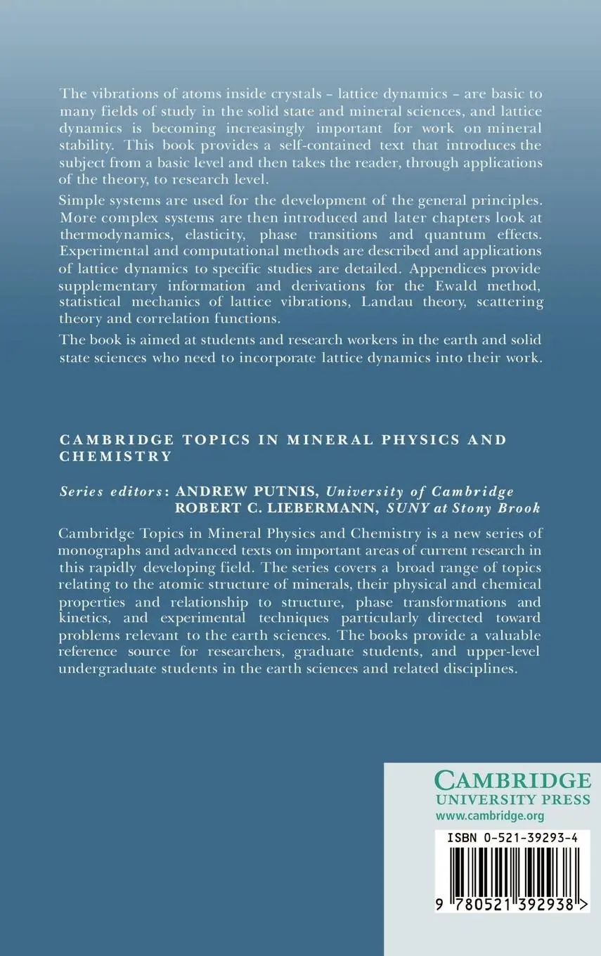 Rückseite: 9780521392938 | Introduction to Lattice Dynamics | Martin T. Dove | Buch | Gebunden
