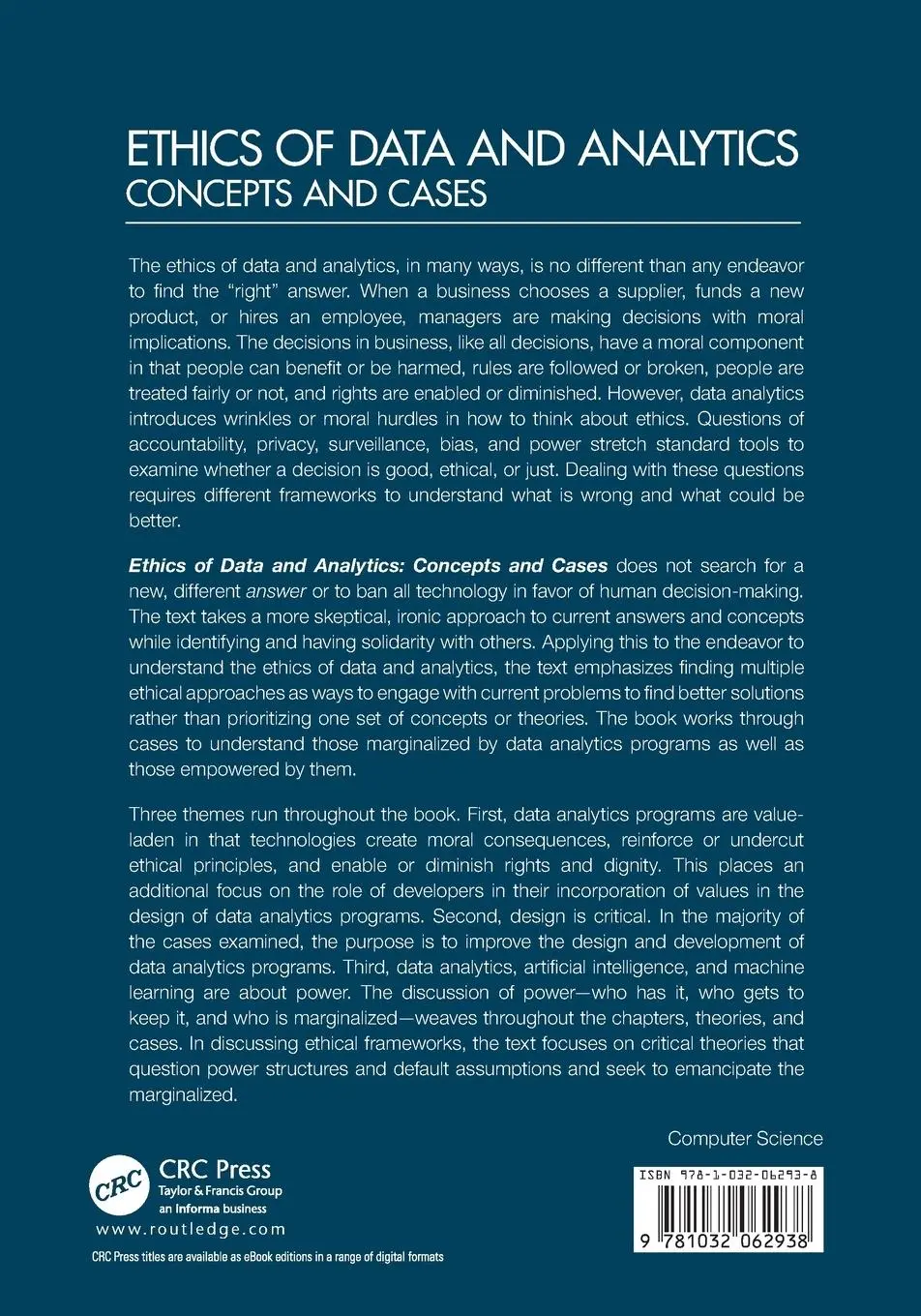 Rückseite: 9781032062938 | Ethics of Data and Analytics | Concepts and Cases | Kirsten Martin