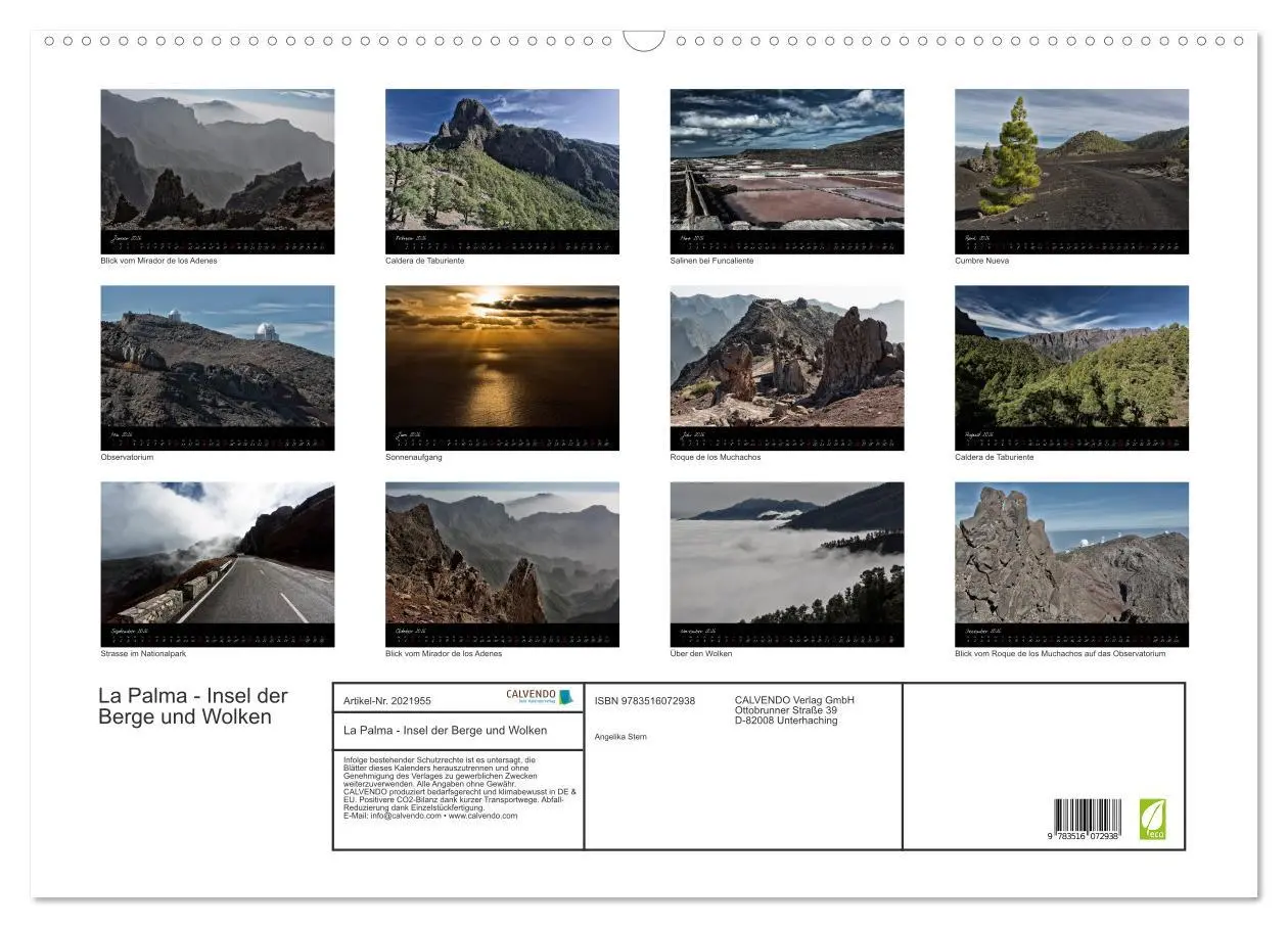 Bild: 9783516072938 | La Palma - Insel der Berge und Wolken (Wandkalender 2026 DIN A2...