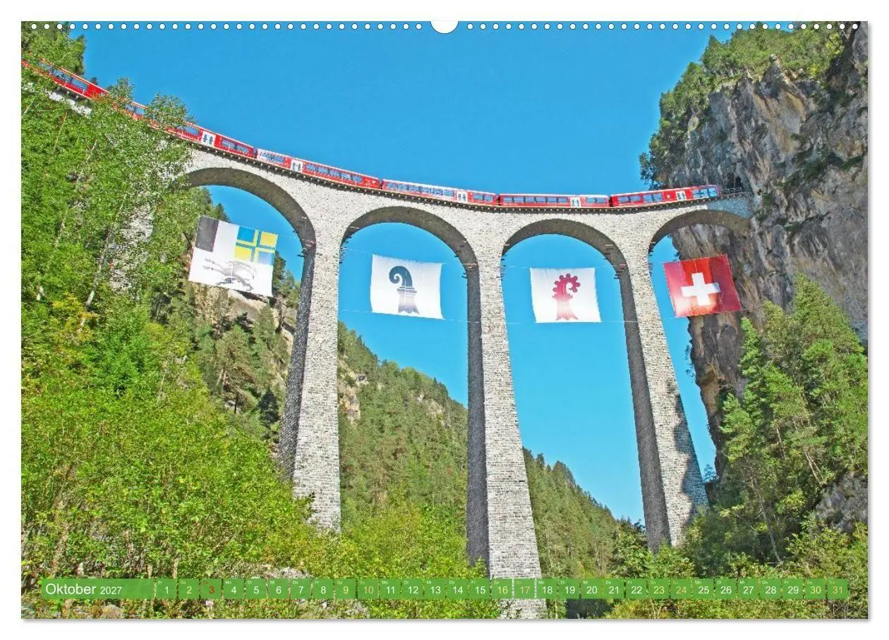 Bild: 9783516902938 | Im Zug durch Schweizer Berge (hochwertiger Premium Wandkalender...