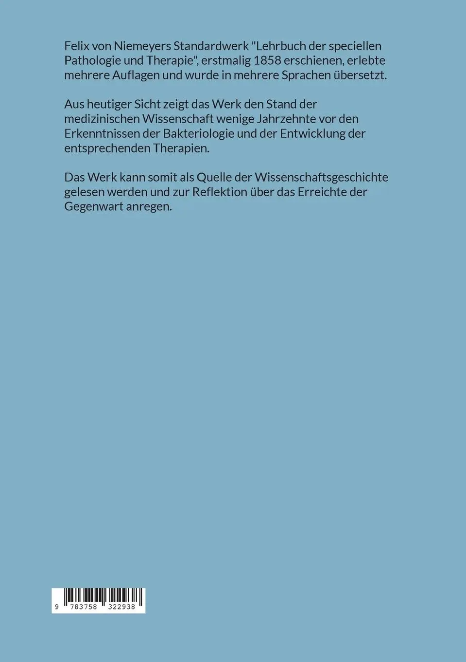 Rückseite: 9783758322938 | Lehrbuch der speciellen Pathologie und Therapie | Felix Niemeyer