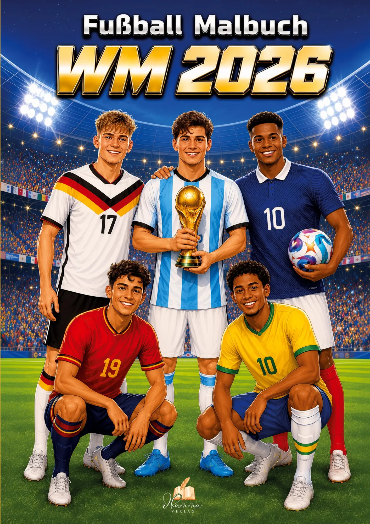 Cover: 9783986572938 | WM 2026 Fußball Malbuch für Kinder ab 6 Jahren mit 70 authentischen...
