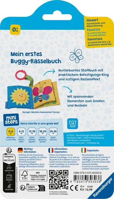 Bild: 9783473303038 | Mein erstes Buggy-Rasselbuch | Ab 0 Monate | Monika Neubacher-Fesser