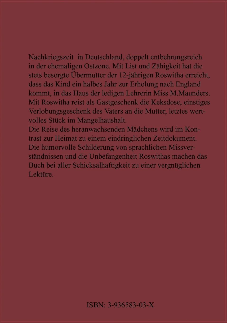 Rückseite: 9783936583038 | Die Keksdose | Regina Schreiner | Taschenbuch | 200 S. | Deutsch