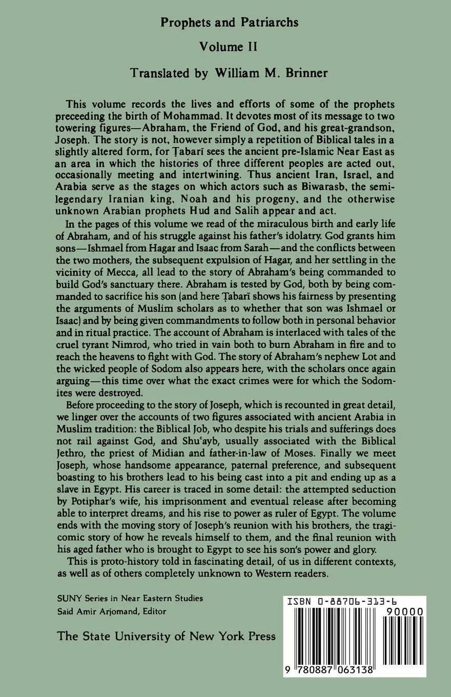 Rückseite: 9780887063138 | The History of al-¿abar¿ Vol. 2 | Prophets and Patriarchs | Buch