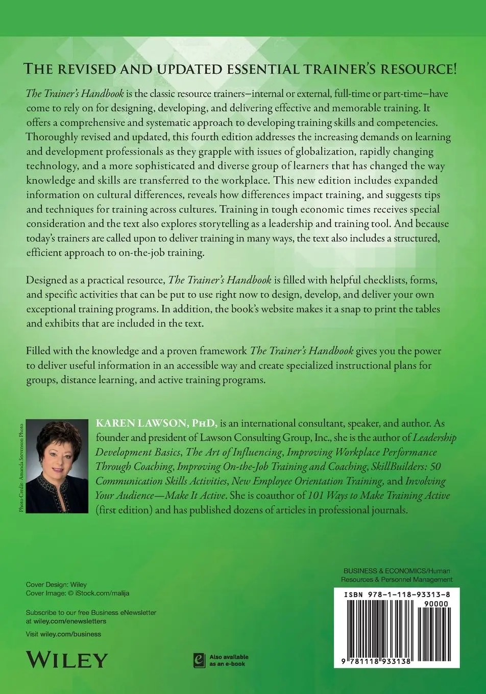 Rückseite: 9781118933138 | The Trainer's Handbook | Karen Lawson | Taschenbuch | 384 S. | 2015