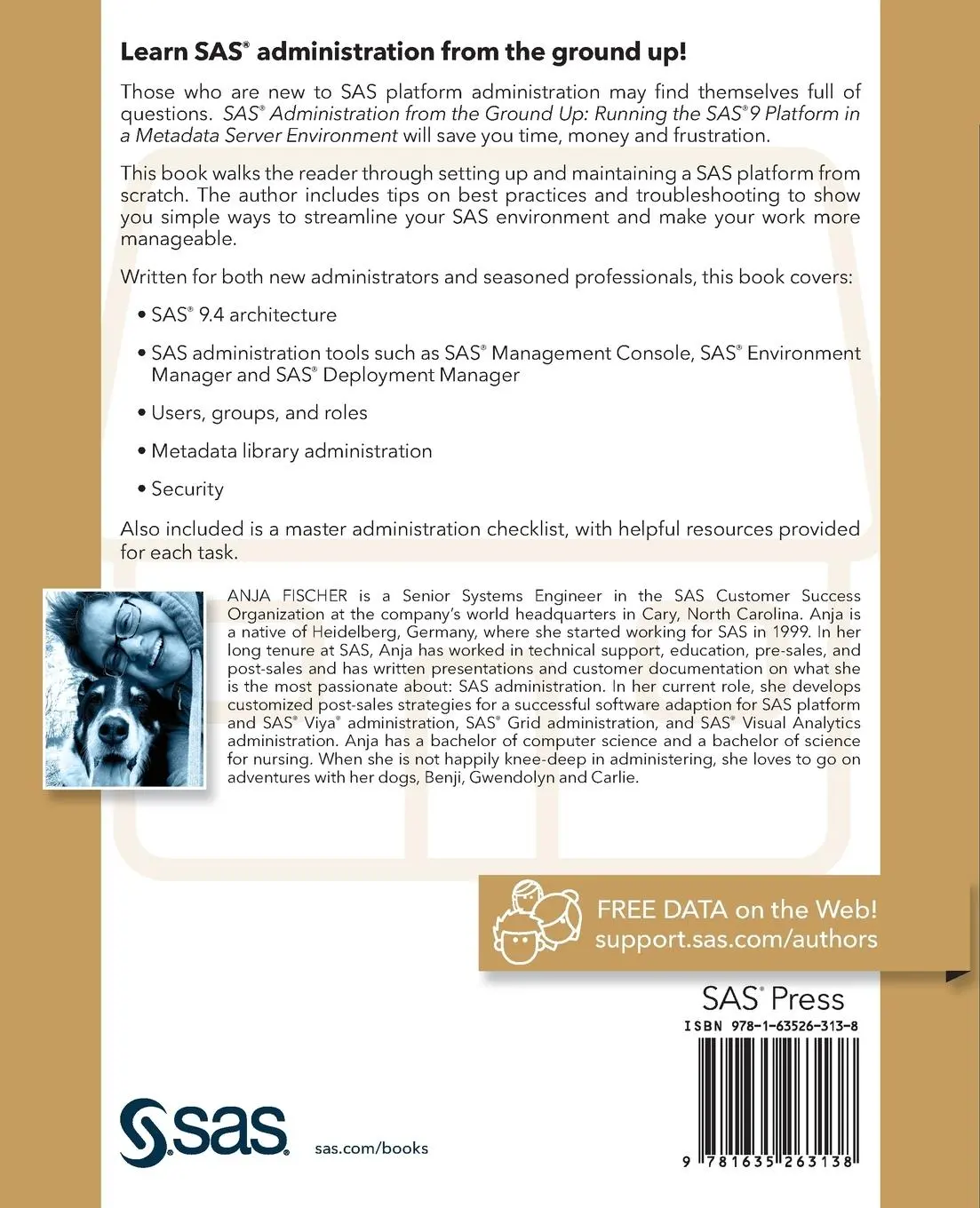 Rückseite: 9781635263138 | SAS Administration from the Ground Up | Anja Fischer | Taschenbuch
