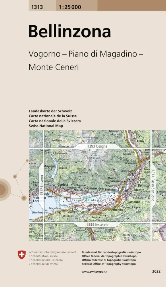 Cover: 9783302013138 | 1313 Bellinzona | Vogorno - Piano di Magadino - Monte Ceneri | Gefalzt