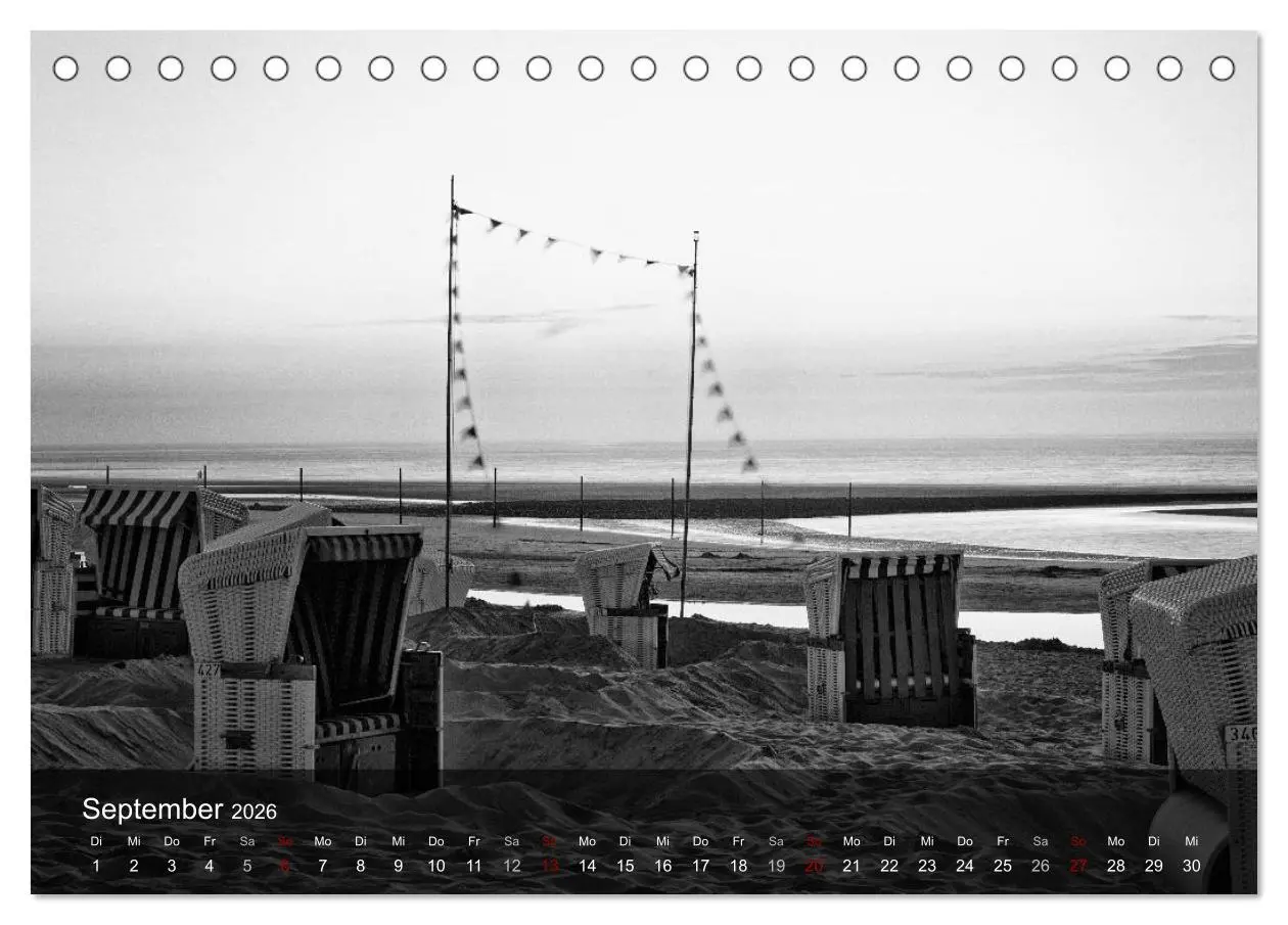 Bild: 9783457863138 | Wangerooge Noir (Tischkalender 2026 DIN A5 quer), CALVENDO...