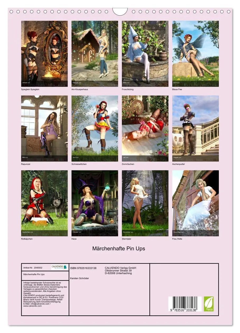 Bild: 9783516333138 | Märchenhafte Pin Ups (Wandkalender 2026 DIN A3 hoch), CALVENDO...