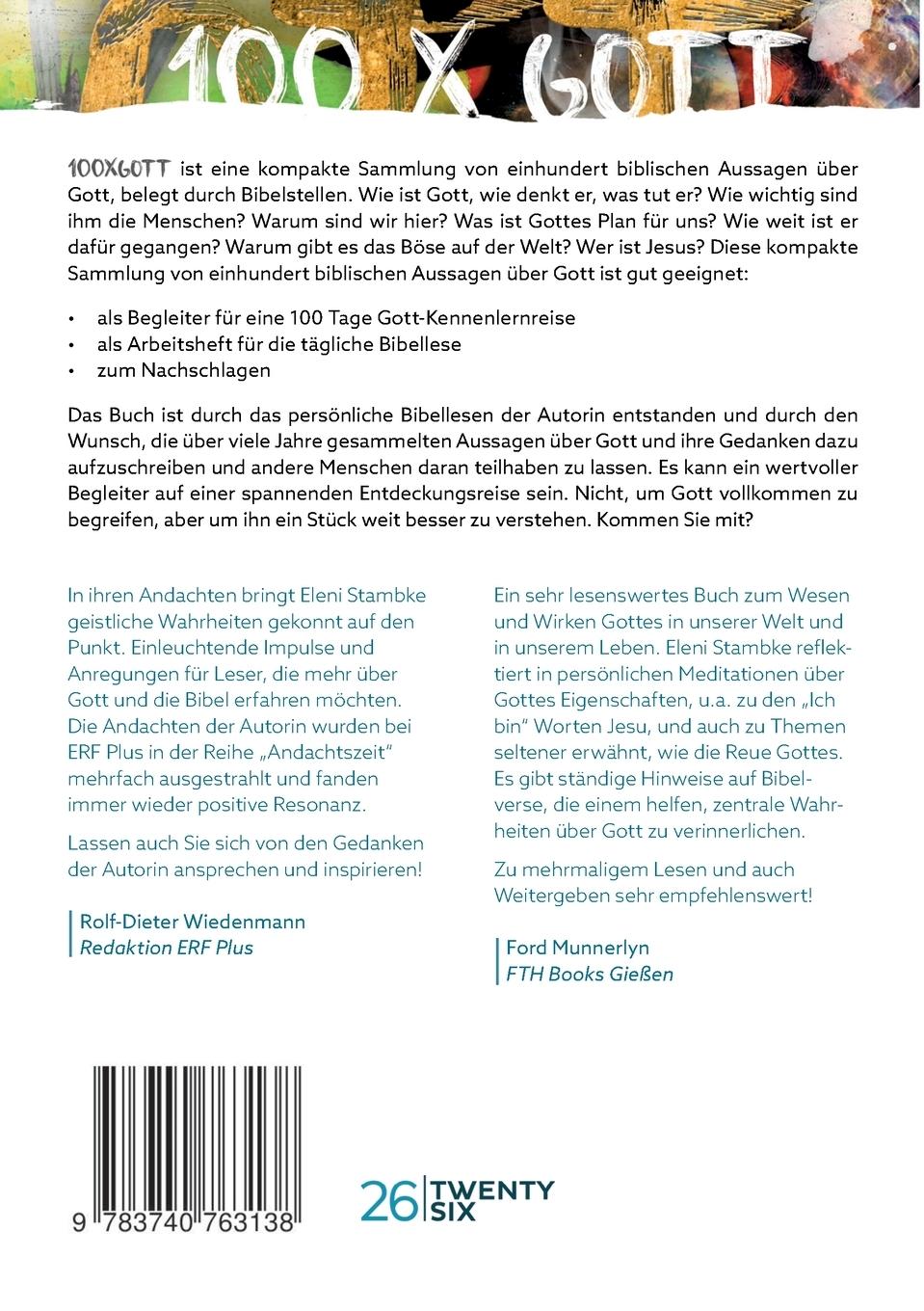 Rückseite: 9783740763138 | 100xGott | 100 biblische Aussagen über Gott | Eleni Stambke | Buch