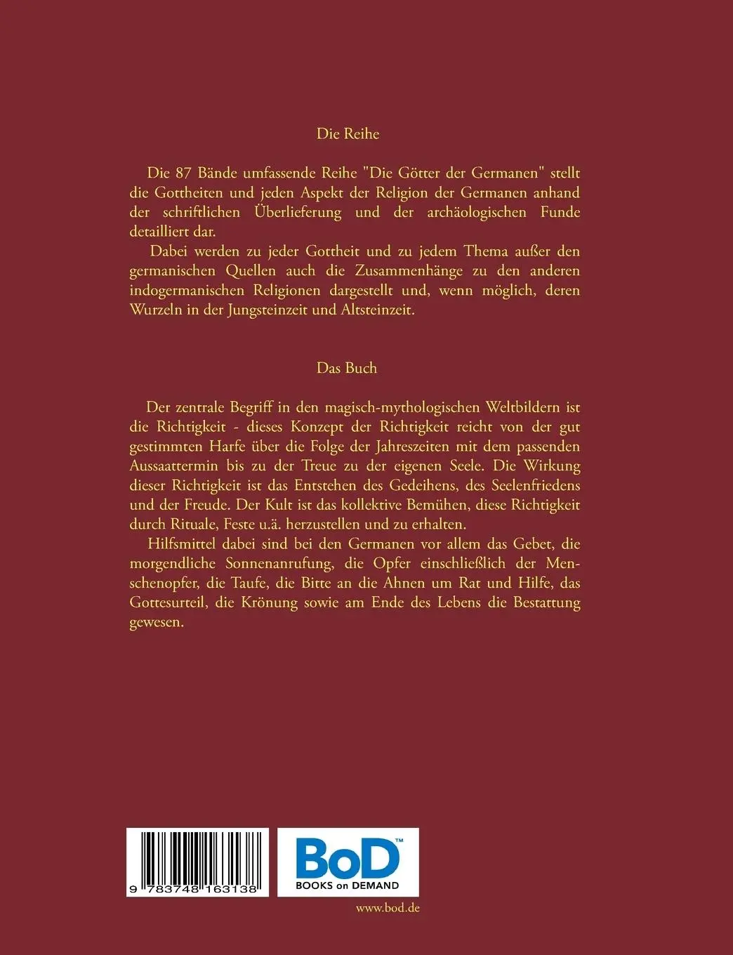 Rückseite: 9783748163138 | Magie und Ritual II - Kult | Die Götter der Germanen - Band 64 b