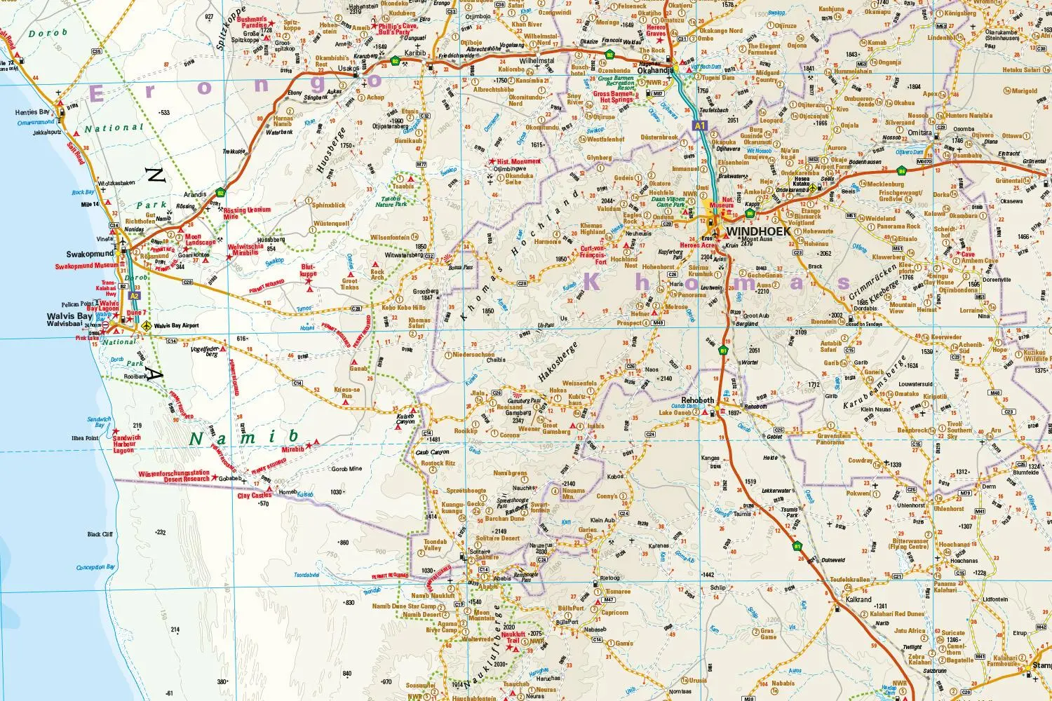 Bild: 9783831773138 | Reise Know-How Landkarte Namibia 1 : 1.200.000 | Rump | (Land-)Karte