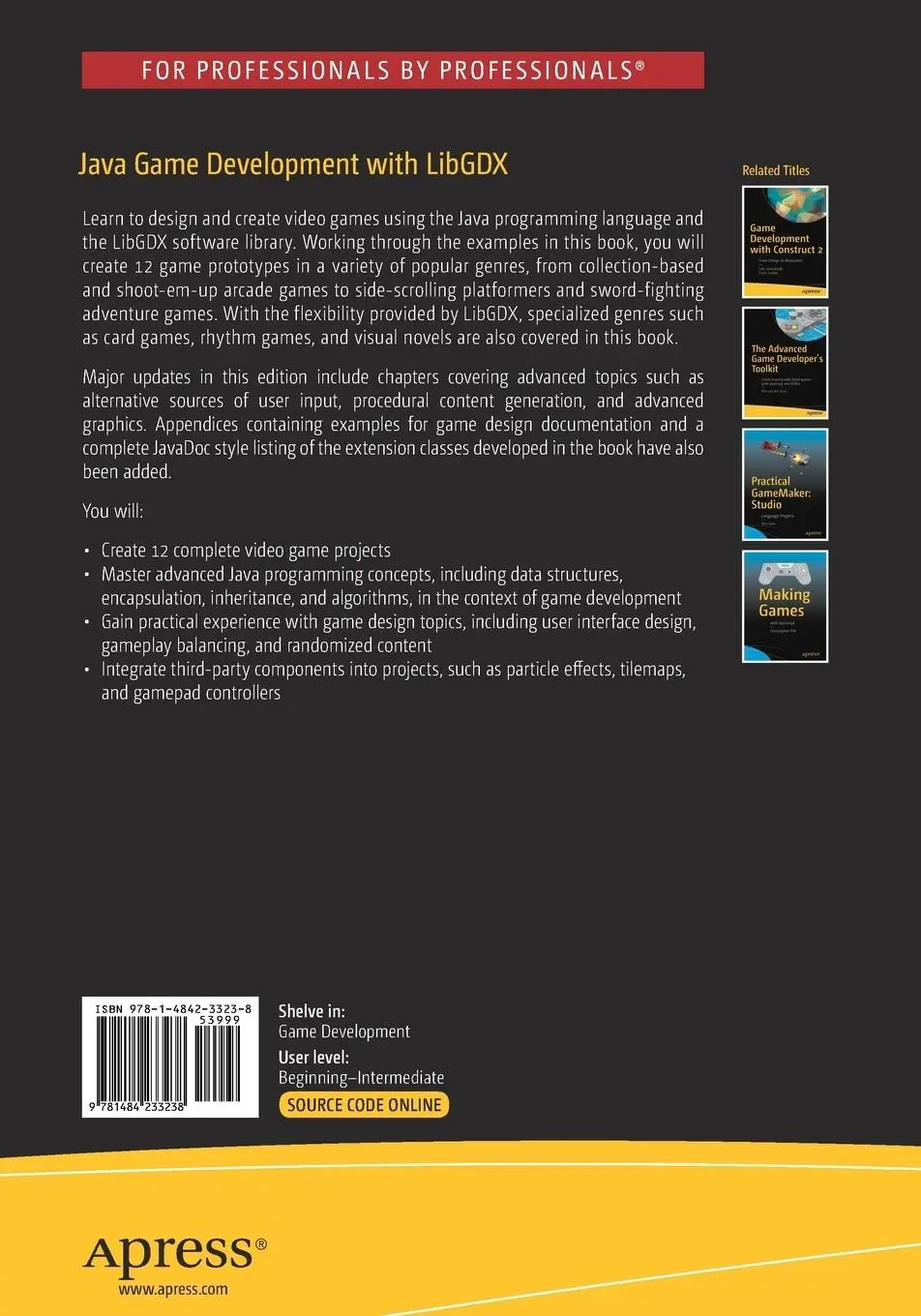 Rückseite: 9781484233238 | Java Game Development with LibGDX | From Beginner to Professional