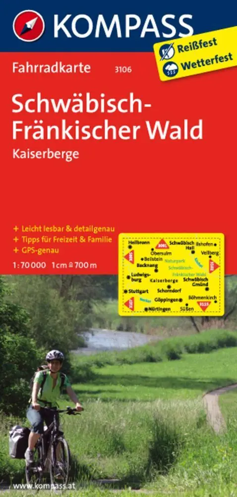 Cover: 9783850263238 | KOMPASS Fahrradkarte 3106 Schwäbisch-Fränkischer Wald - Kaiserberge...