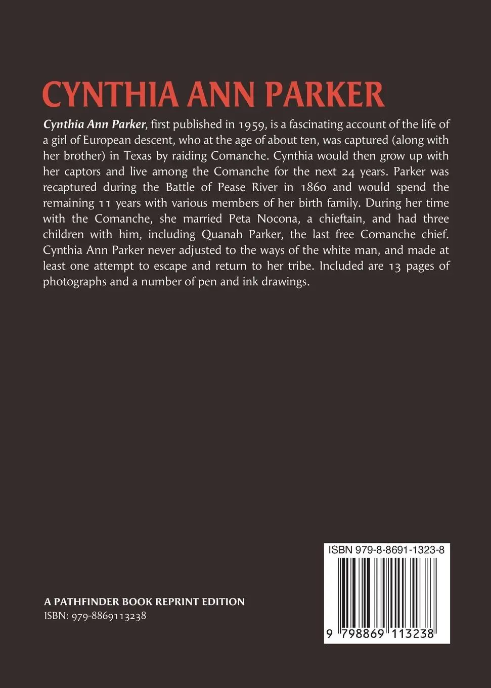 Rückseite: 9798869113238 | Cynthia Ann Parker | Grace Jackson | Taschenbuch | Englisch | 2024