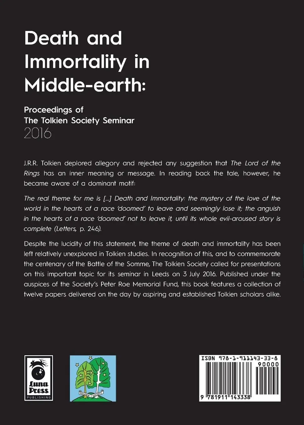 Rückseite: 9781911143338 | Death and Immortality in Middle-earth | Peter Roe Series XVII | Helen