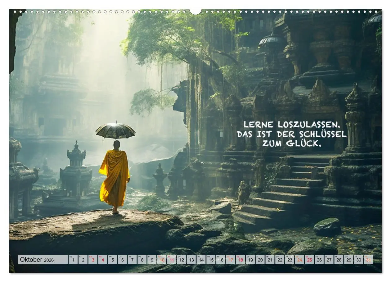 Bild: 9783457463338 | Buddhistische Sprüche (Wandkalender 2026 DIN A2 quer), CALVENDO...