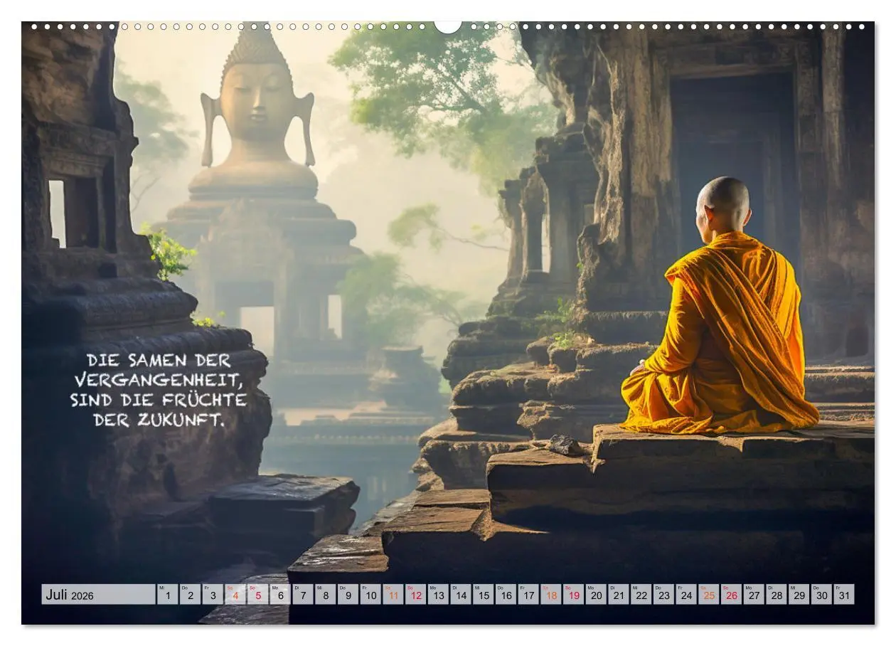 Bild: 9783457463338 | Buddhistische Sprüche (Wandkalender 2026 DIN A2 quer), CALVENDO...
