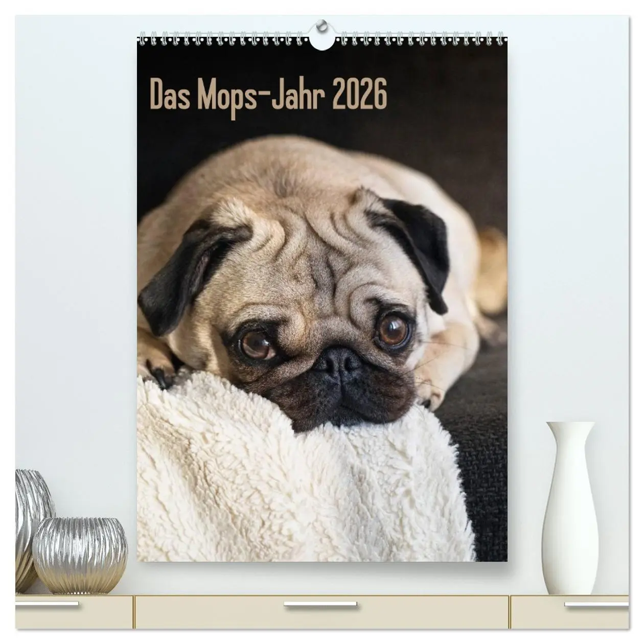 Cover: 9783516483338 | Das Mops-Jahr 2026 (hochwertiger Premium Wandkalender 2026 DIN A2...