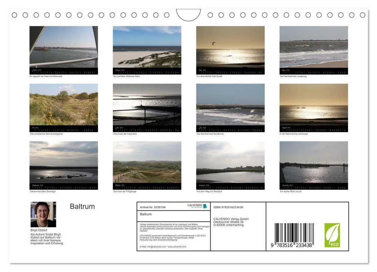Bild: 9783516233438 | Baltrum (Wandkalender 2026 DIN A4 quer), CALVENDO Monatskalender