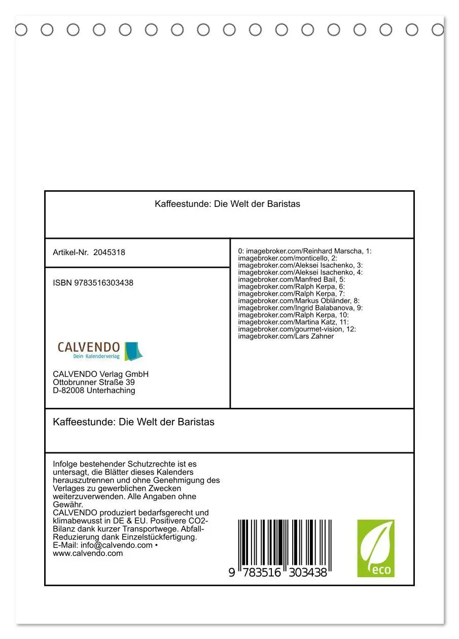 Bild: 9783516303438 | Kaffeestunde: Die Welt der Baristas (Tischkalender 2026 DIN A5...