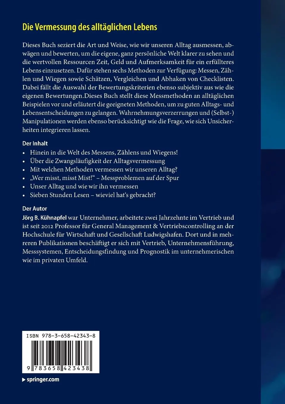 Rückseite: 9783658423438 | Die Vermessung des alltäglichen Lebens | Jörg B Kühnapfel | Buch | xiv