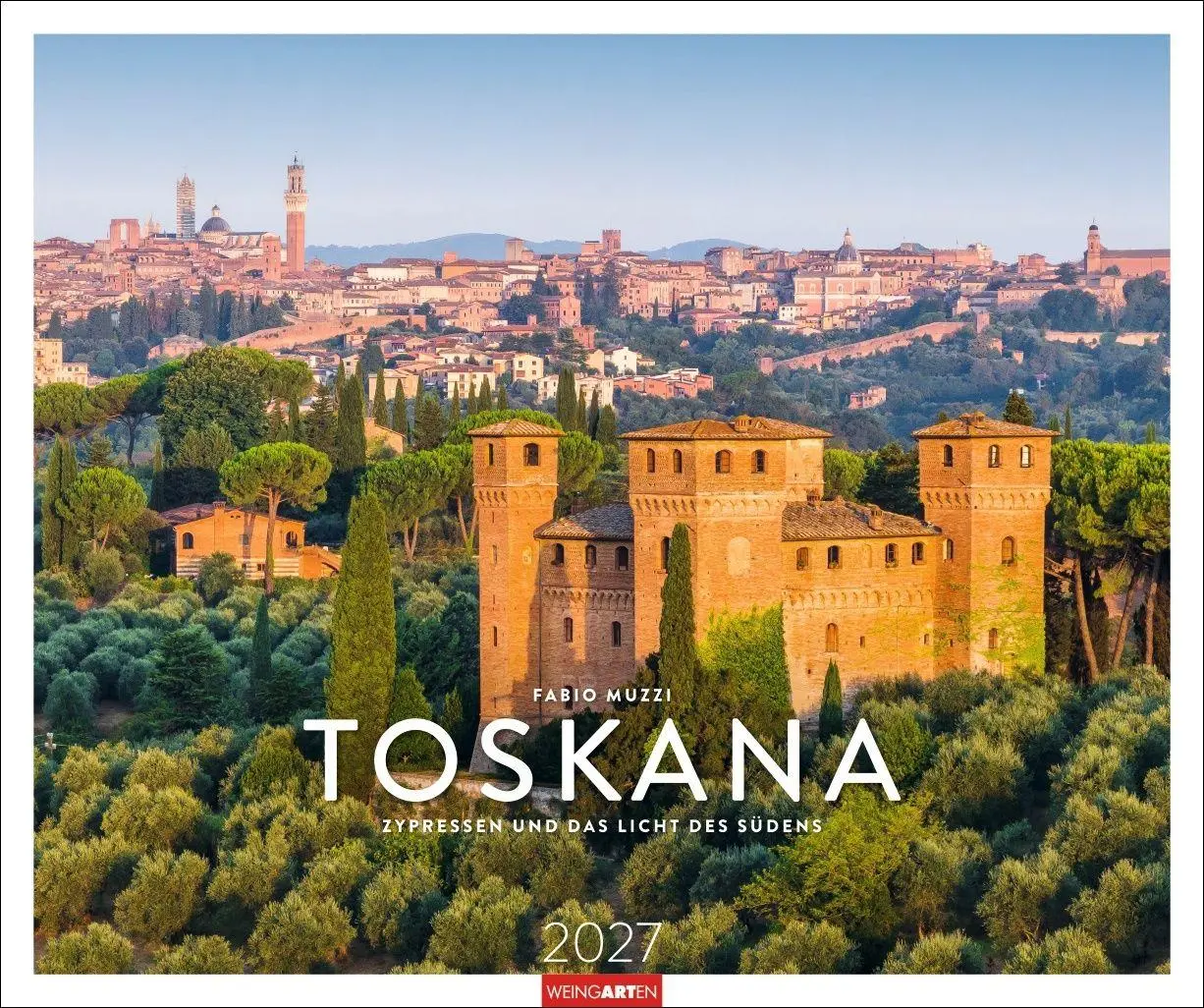 Cover: 9783839903438 | Toskana Kalender 2027 - Zypressen und das Licht des Südens | Muzzi