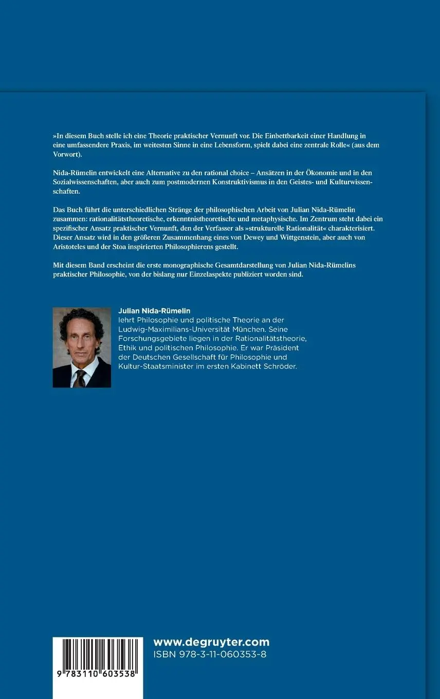 Rückseite: 9783110603538 | Eine Theorie praktischer Vernunft | Julian Nida-Rümelin | Buch | XV
