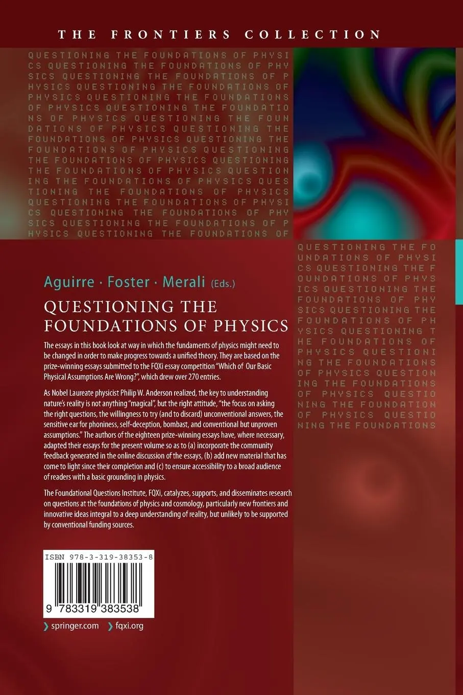 Rückseite: 9783319383538 | Questioning the Foundations of Physics | Anthony Aguirre (u. a.)