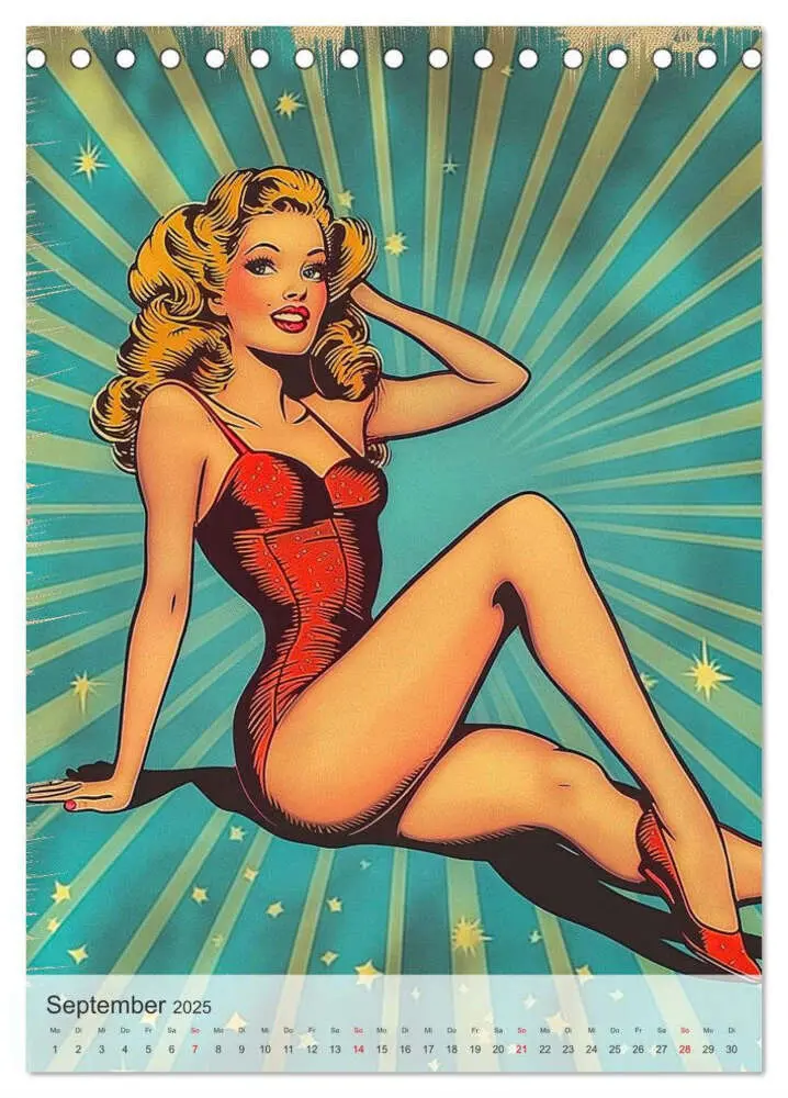 Bild: 9783457203538 | Retro PinUp Girls (Tischkalender 2025 DIN A5 hoch), CALVENDO...
