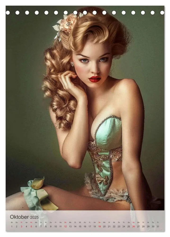 Bild: 9783457203538 | Retro PinUp Girls (Tischkalender 2025 DIN A5 hoch), CALVENDO...