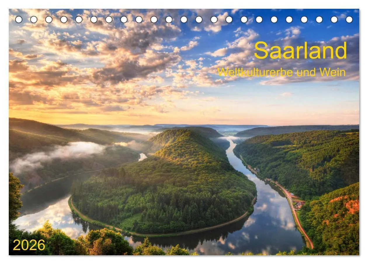 Cover: 9783457753538 | Saarland Weltkulturerbe und Wein (Tischkalender 2026 DIN A5 quer),...