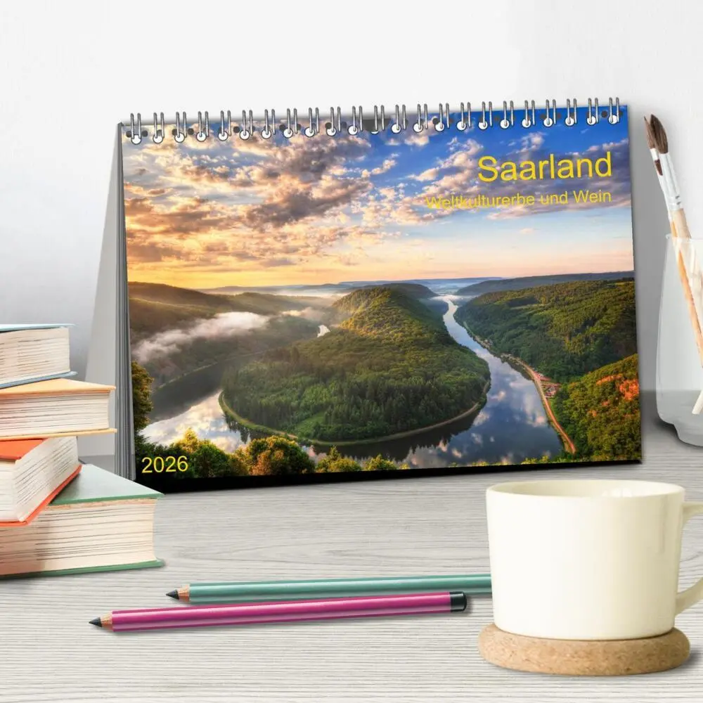 Bild: 9783457753538 | Saarland Weltkulturerbe und Wein (Tischkalender 2026 DIN A5 quer),...