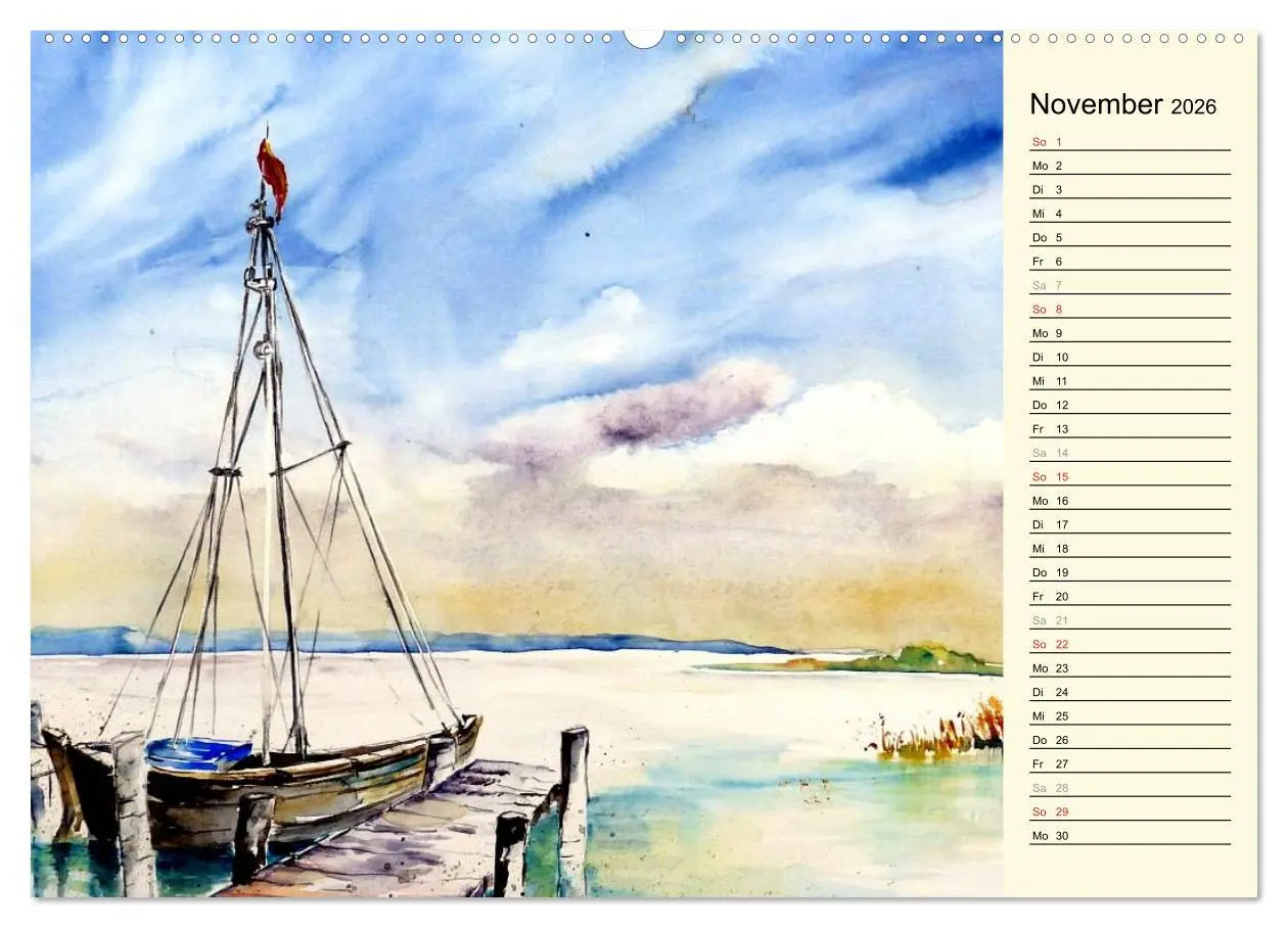 Bild: 9783457993538 | Aquarelle - Fischland-Darß (Wandkalender 2026 DIN A2 quer),...