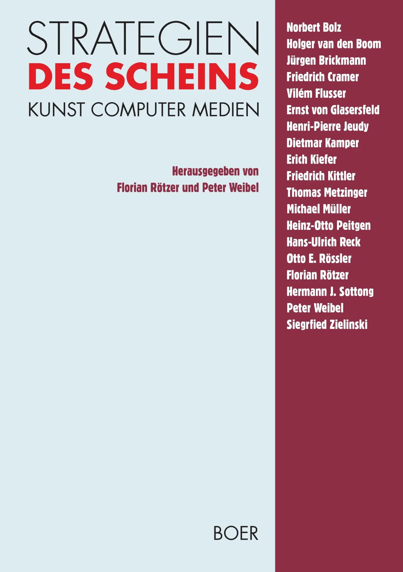 Cover: 9783924963538 | Strategien des Scheins | Kunst Computer Medien | Rötzer (u. a.) | Buch