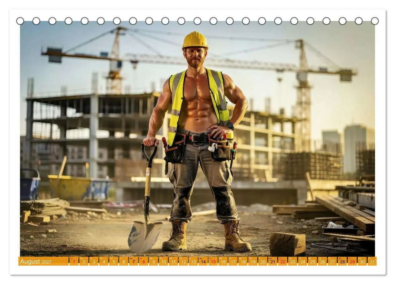 Bild: 9783516763638 | Sexy - Männer vom Bau (Tischkalender 2027 DIN A5 quer), CALVENDO...