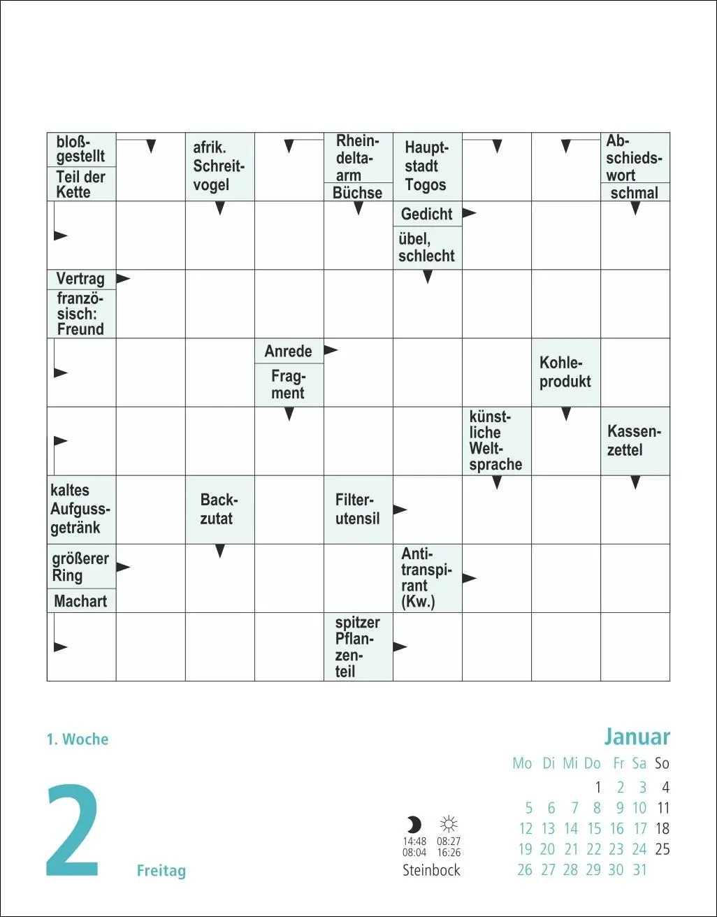 Bild: 9783756413638 | Stefan Heine Kreuzworträtsel Tagesabreißkalender 2026 | Stefan Heine