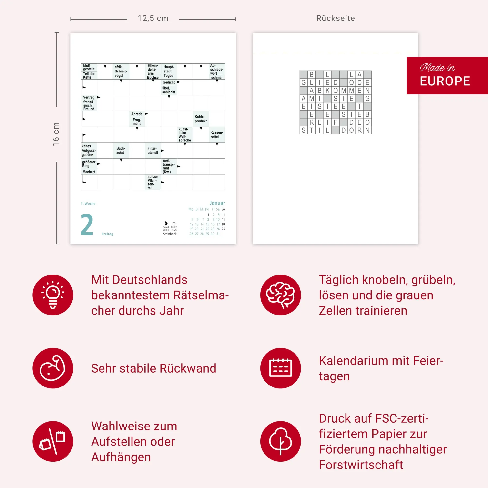 Bild: 9783756413638 | Stefan Heine Kreuzworträtsel Tagesabreißkalender 2026 | Stefan Heine