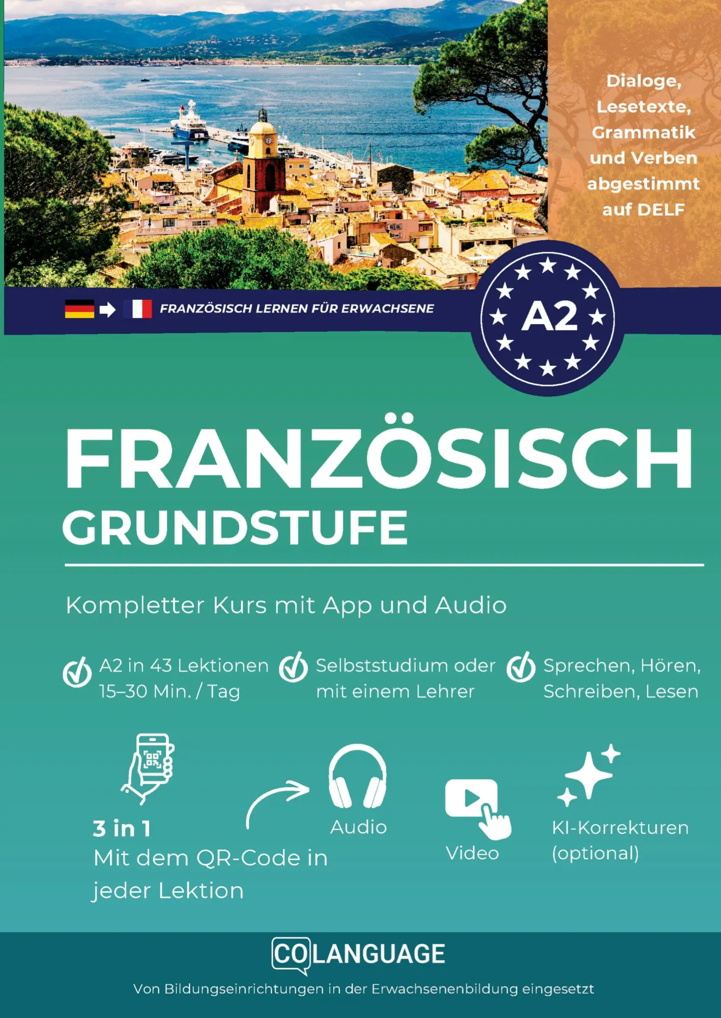 Cover: 9791388253638 | Französisch A2 lernen Grundstufe: Kompletter Kurs mit App und Audio