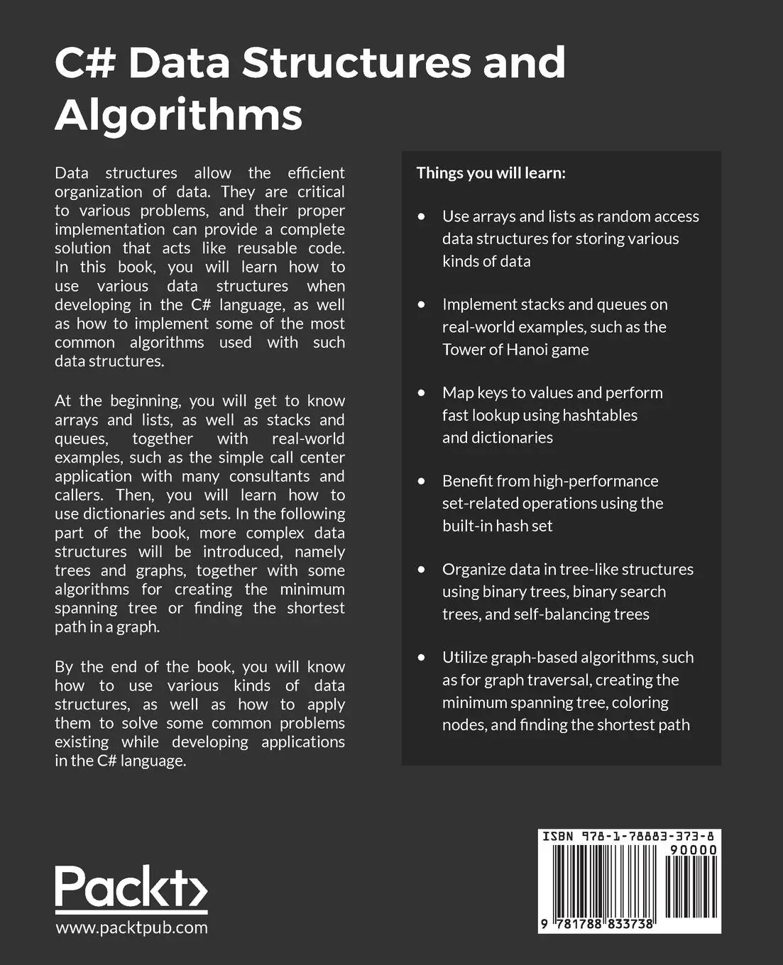 Rückseite: 9781788833738 | C# Data Structures and Algorithms | Marcin Jamro | Taschenbuch | 2018