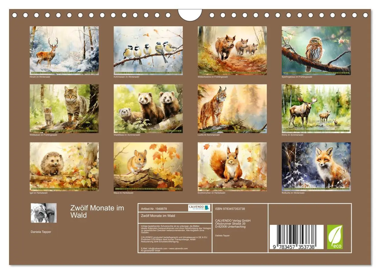Bild: 9783457353738 | Zwölf Monate im Wald (Wandkalender 2026 DIN A4 quer), CALVENDO...
