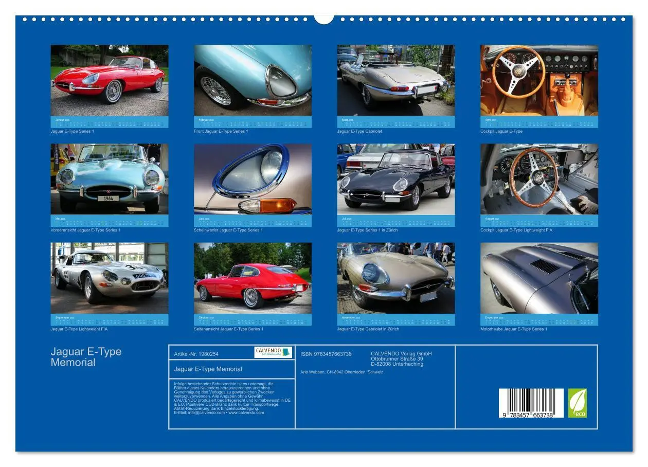 Bild: 9783457663738 | Jaguar E-Type Memorial (hochwertiger Premium Wandkalender 2026 DIN...