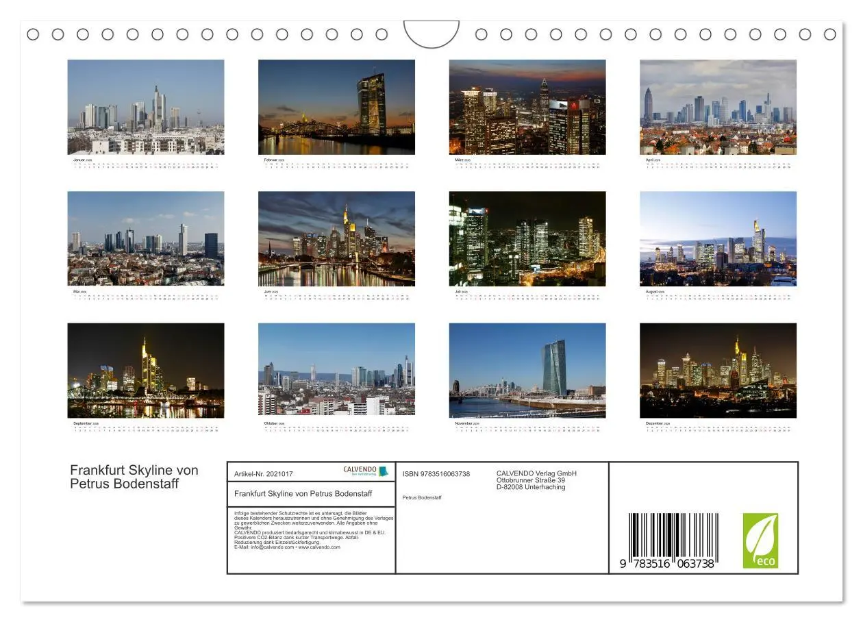 Bild: 9783516063738 | Frankfurt Skyline von Petrus Bodenstaff (Wandkalender 2026 DIN A4...