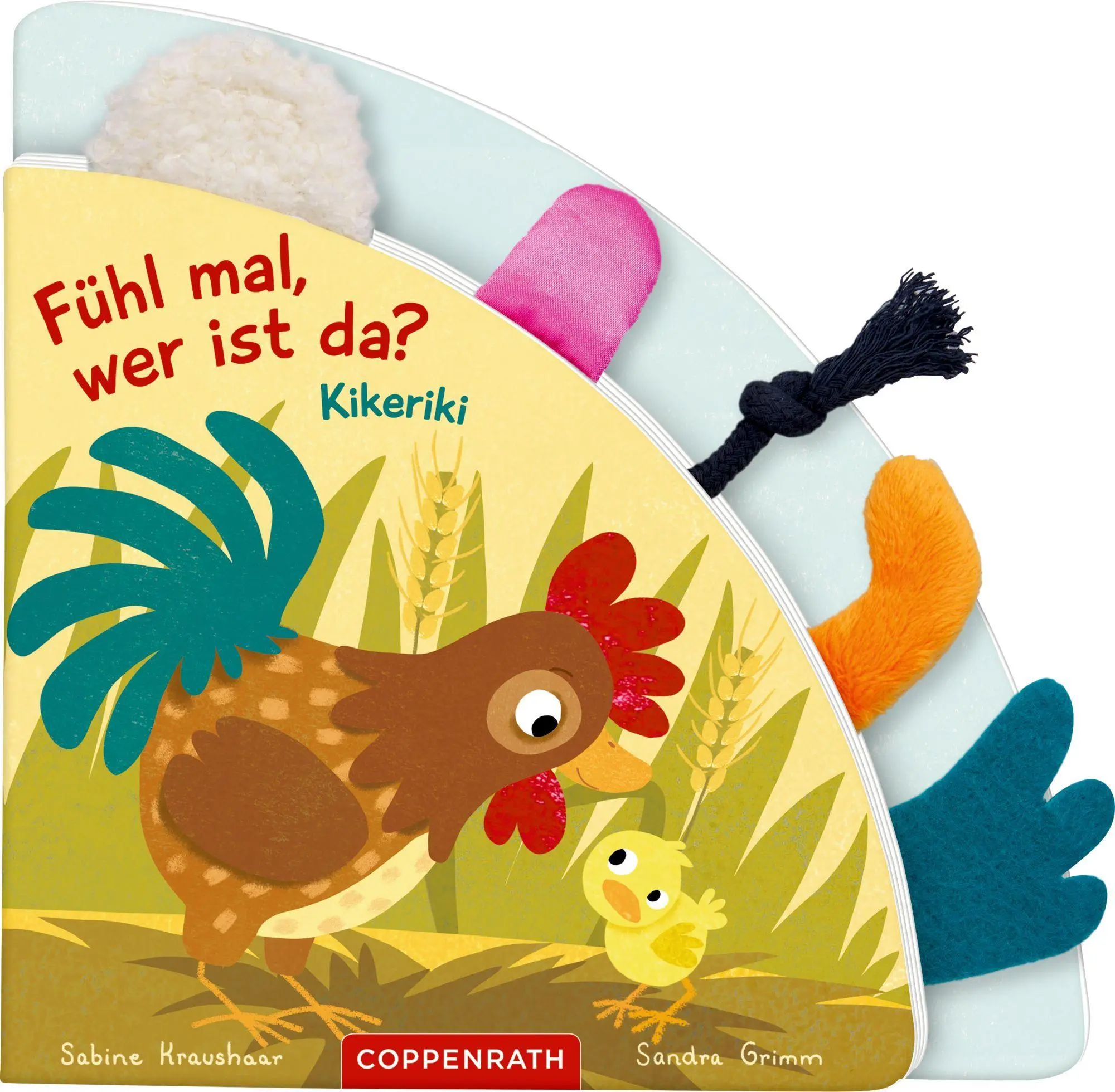 Cover: 9783649653738 | Fühl mal, wer ist da? Kikeriki | Mein erstes Fühl-Registerbuch | Grimm