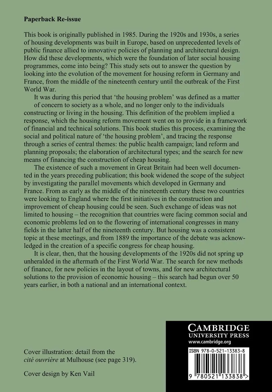 Rückseite: 9780521133838 | The Movement for Housing Reform in Germany and France, 1840 1914