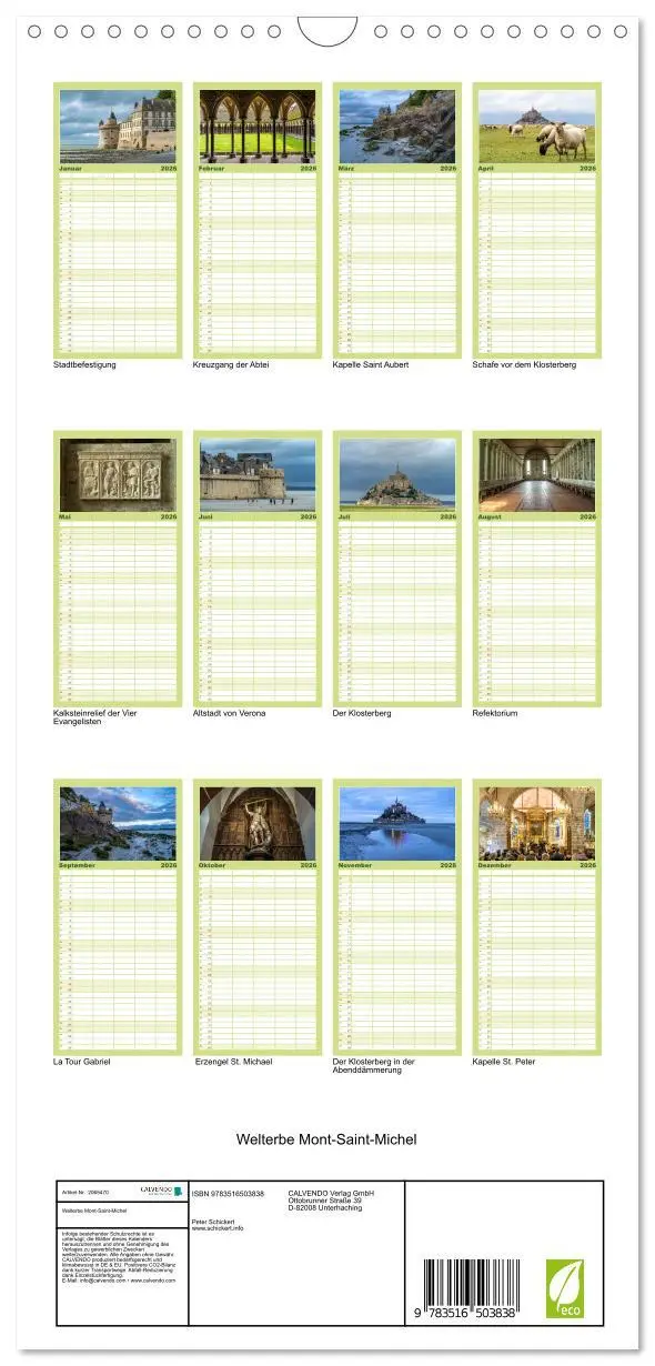 Bild: 9783516503838 | Familienplaner 2026 - Welterbe Mont-Saint-Michel mit 5 Spalten...