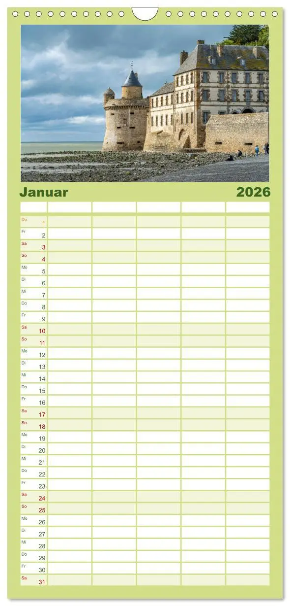 Bild: 9783516503838 | Familienplaner 2026 - Welterbe Mont-Saint-Michel mit 5 Spalten...